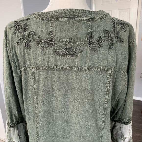 INCA COTTON EMBROIDERED TUNIC, lace trim - Picture 10 of 15